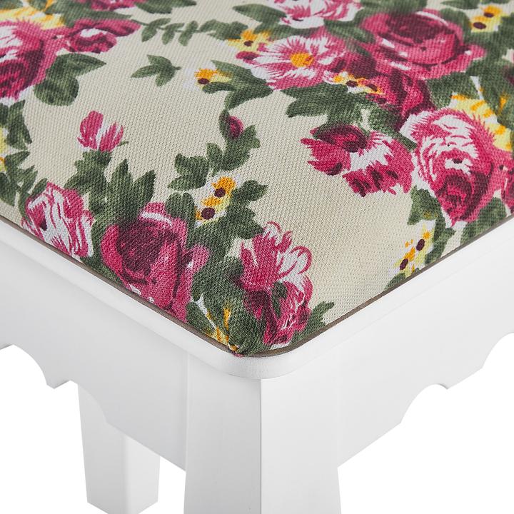 Produktbild Beliani Schminktisch mit ovalem Spiegel Hocker 4 Schubladen weiss AMOUR (39 x 30 x 47 cm)