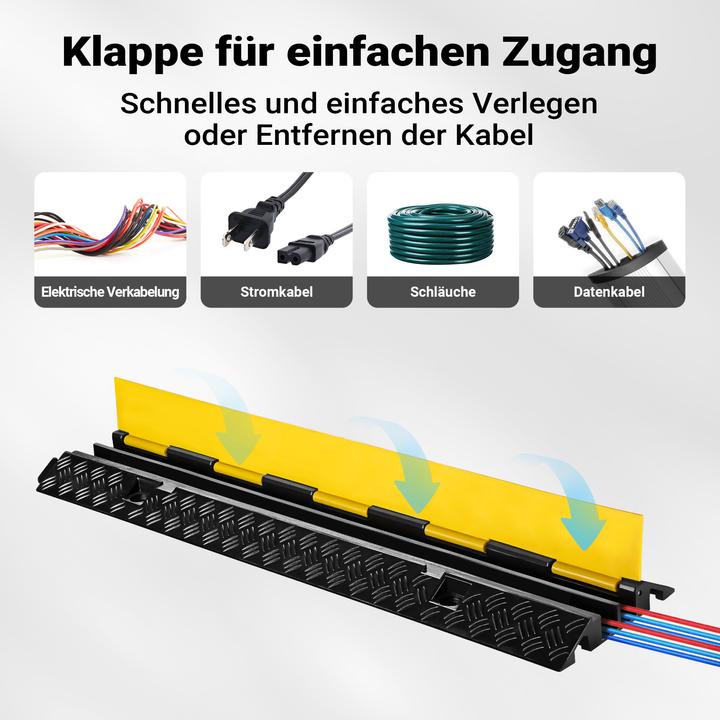 Produktbild Wiltec Kanal Kabelbrücke 15t 30km/h Überfahrschutz 98x24x4,5cm Kabelkanal Kabel (Kabelbrücke, 98 cm)