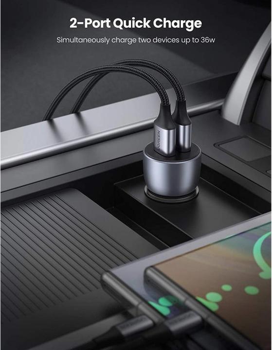 Immagine prodotto Ugreen Caricatore da auto doppio USB QuickCharge 3.0 36 Watt