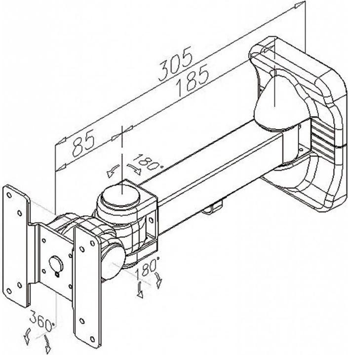 Actual product image Rs Pro LCD/TV Monitor Wall Mount Kit, 3 Joints (Wall)