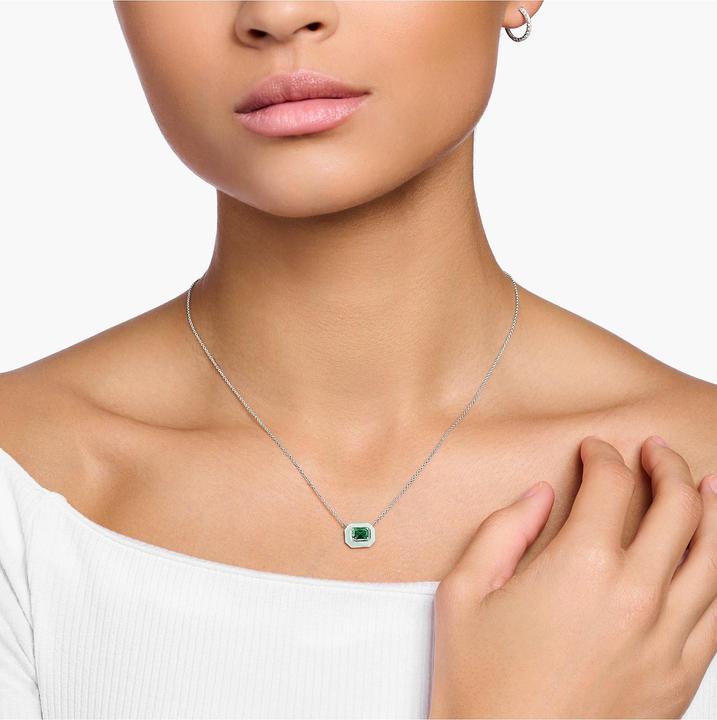 Immagine prodotto Thomas Sabo Catena con pietra verde in argento (Smalto, Argento 925, 40 - 45 cm)