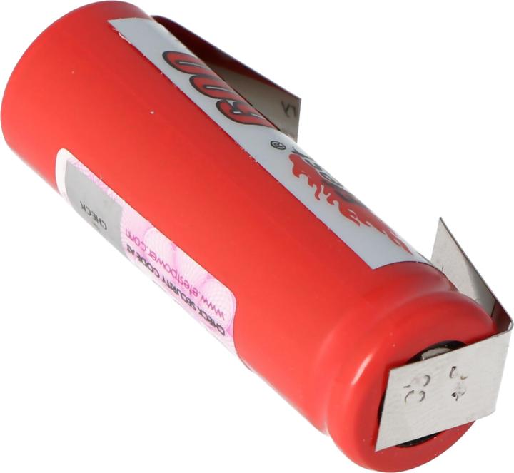 Actual product image AccuCell Battery IMR 14430 with solder tag U-shape (1 pcs., 600 mAh, Rechargeable battery)