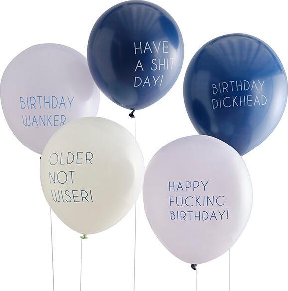 Produktbild Ginger Ray Ballons blau mit Sprüche (5 x)