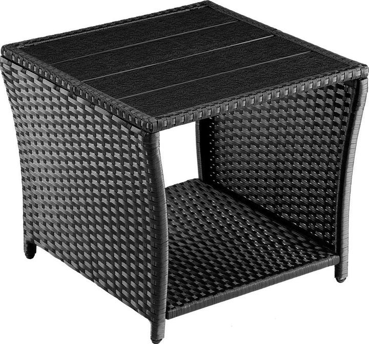 Casaria Table d'appoint en poly rotin WPC