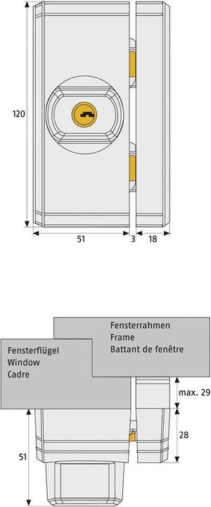 Immagine prodotto Abus Serratura supplementare della finestra FTS 96