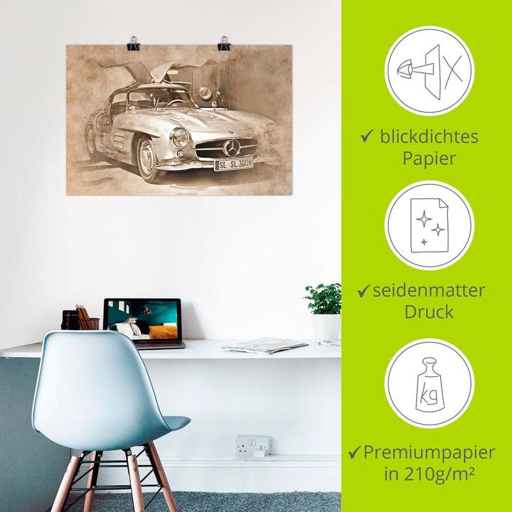 Produktbild Artland Klassischer Mercedes 300 SL Gullwing U4OA (60 x 40 cm)