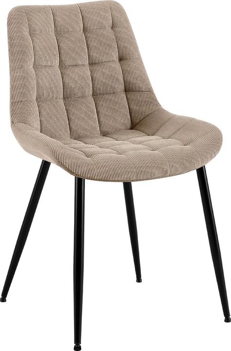 Image du produit CLP Chaise de salle à manger Sardna revêtement velours côtelé rembourré avec dossier