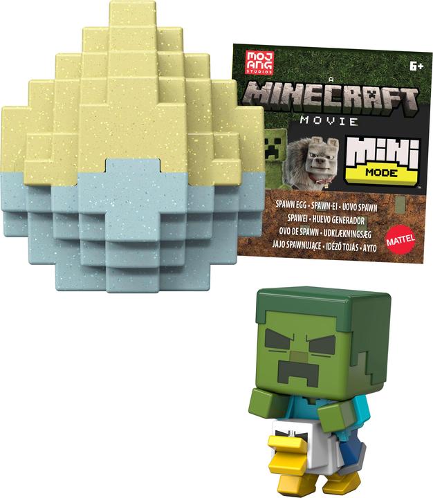 Mattel Minecraft Movie Mini Mode Spawn Eggs Zombie Riding Chicken