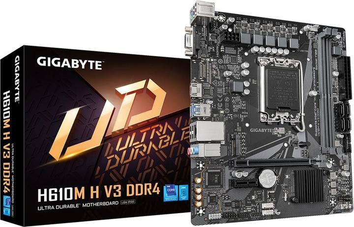 Actual product image Gigabyte MB GBT Intel 1700 H610M H V3 DDR4 (LGA 1700, Intel H610 Express, mATX)