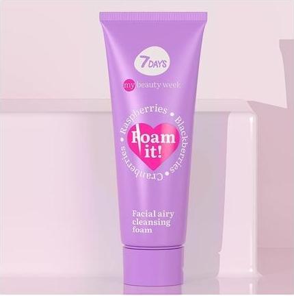 Actual product image 7Days Facial Foaming Cleanser for All Skin Types Hydrating Cleansing Foam with Raspberry Blackberry (Foam)