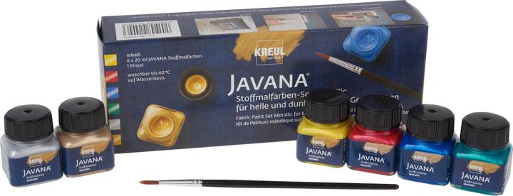 Immagine prodotto Kreul Set di colori di base (rosso metallizzato, Oro Metallico, Argento metallizzato, Giallo sole metallizzato, Blu zaffiro metallizzato, Smeraldo metallizzato, 120 ml)