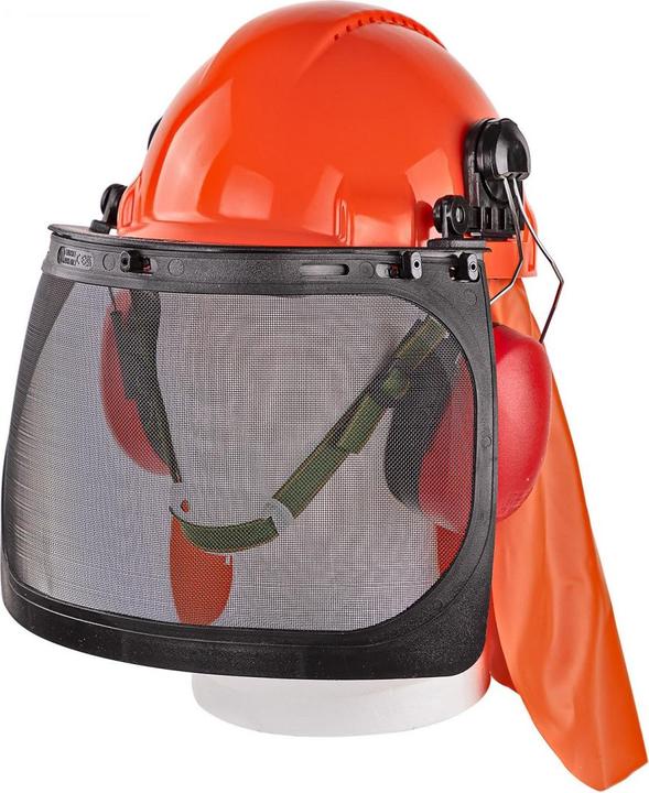 Image du produit Dema Forsthelm Sicherheitshelm Helm mit Gesichtsschutz Gehörschutz Nackenschutz (52 - 62 cm)