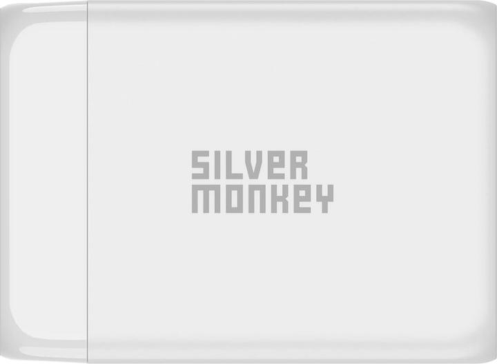 Actual product image Silver Monkey SMA156 200W GaN charger 3x USB-C PD USB-A QC 3.0 with detachable power cable - white (200 W)