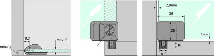 Actual product image Hettich Glass door hinges ET 150