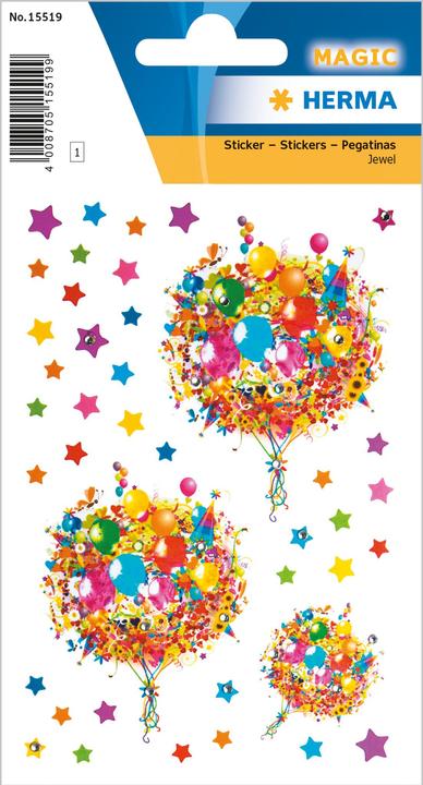 Produktbild Magni 15519 Jewel Sticker für Kinder, Blumenliebe (40 Aufkleber, Folie, glitzernd) selbstklebend, pe