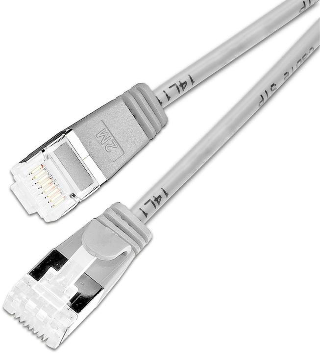 Image du produit SLIM Câble patch RJ-45, Cat 6A, U/FTP, 0.1 m, gris, 50-Pack (U/FTP, CAT6a, 0.10 m)