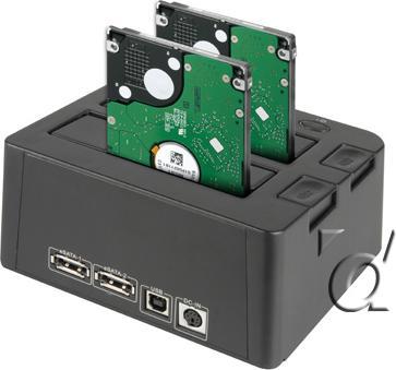 Produktbild Sharkoon SATA QuickPort Duo, USB & eSATA Anschluss extern