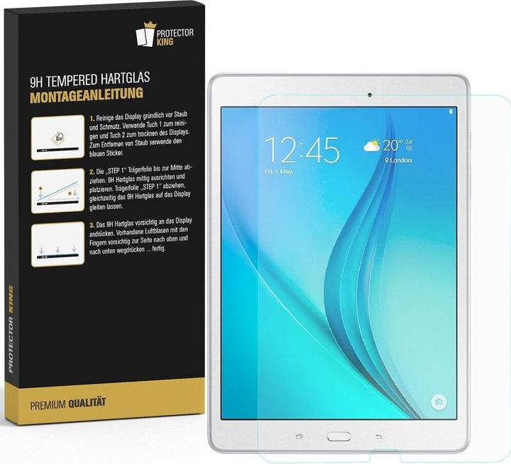 Produktbild Protectorking 2x echtes Tempered 9H Panzerhartglas 3D KLAR (2 Stück, Galaxy Tab E 9.6)