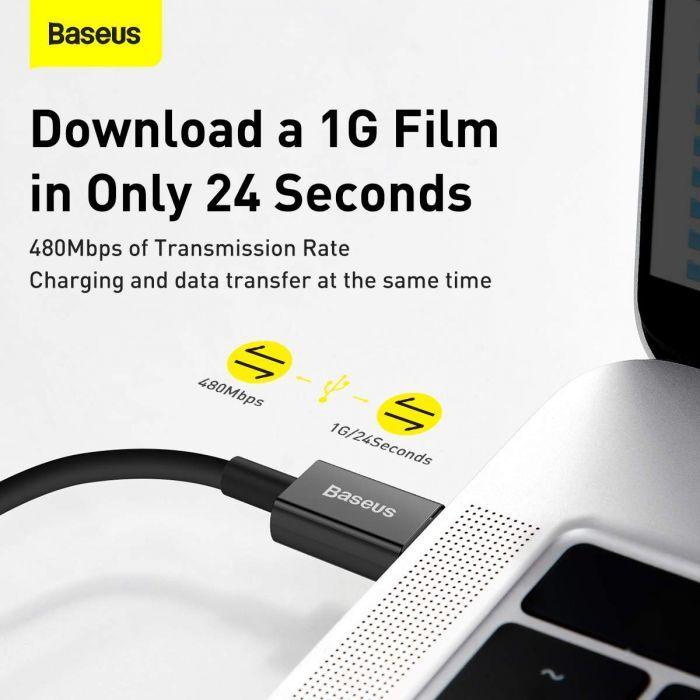 Produktbild Baseus Superior Series Cable USB-C to iP, 20W, PD, 1m (black) (1 m, USB 3.0)