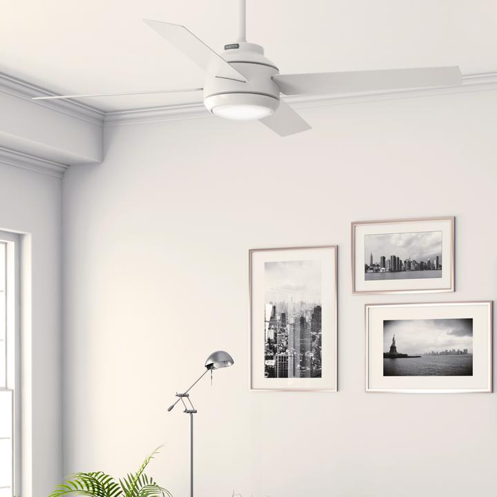 Produktbild Hunter Fans DC Deckenventilator Greta Weiss mit LED & Fernbedienung (45 dB)