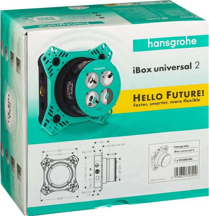 Produktbild Magni hansgrohe Grundkörper iBox universal 2 Rp 1/2, DN 15