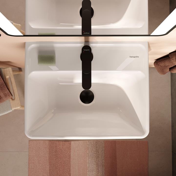 Actual product image hansgrohe Xanuia Q wash hand basin, 1 tap hole, with overflow, 500x390mm, white