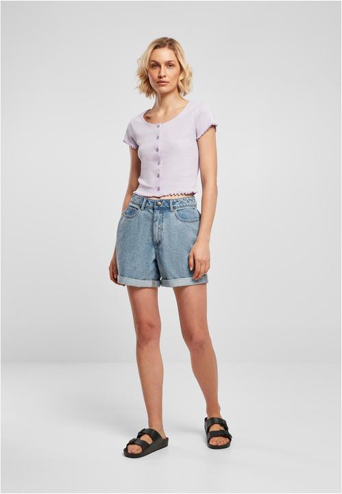Image du produit Urban Classics Tee-shirt femme croisé à côtes et boutons (4XL)