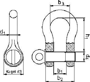 Produktbild Safetex Schäkel 1t 3/8" SB schwarz