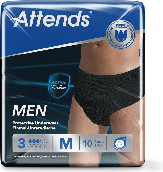 Attends Men 3 Protective M schwarz Btl 10 Stk (10 x, M)