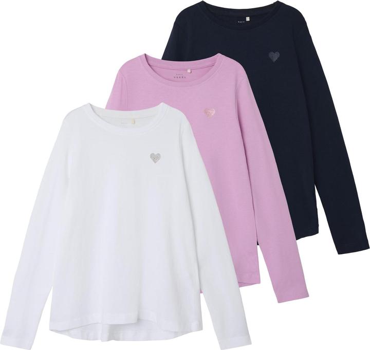 Produktbild Name it 3er-Pack Loose Fit Oberteil mit langen Ärmeln (98)
