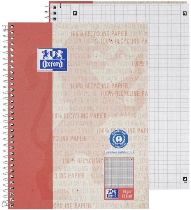 Actual product image Oxford RECYCLING - college notepad squared (A5+, Checked, Soft cover)