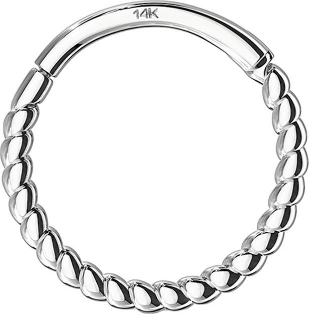 Star Piercing Micro Segmentring klappbar geflochten 14k weissgold (ohne Messing, 14k Gold)