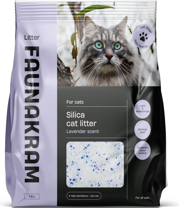 Faunakram Silica cat litter with lavender scent - 7.6L (Nicht staubend)