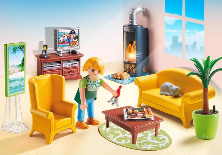 Produktbild Playmobil Wohnzimmer mit Kaminofen (5308, Playmobil Dollhouse)