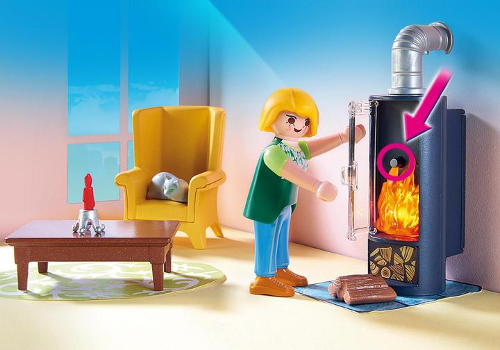 Produktbild Playmobil Wohnzimmer mit Kaminofen (5308, Playmobil Dollhouse)