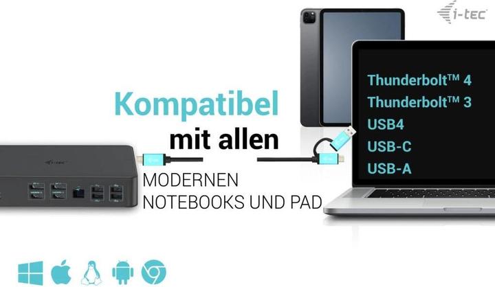 Actual product image i-tec Cadual4kdockpd2 (USB-C, Thunderbolt, 13 Ports)