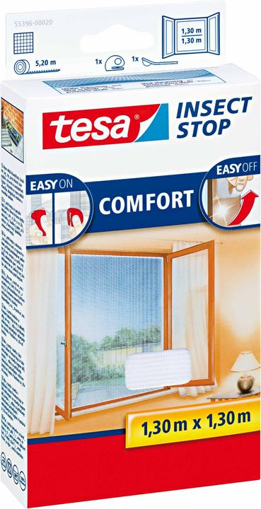 Image du produit tesa Moustiquaire COMFORT pour fenêtres, avec bande Velcro, autocollante, sans perçage (130 x 130 cm)