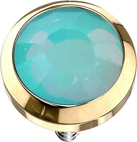 Image du produit Star Piercing Dermal Anchor plaqué or avec opale verte (sans laiton)