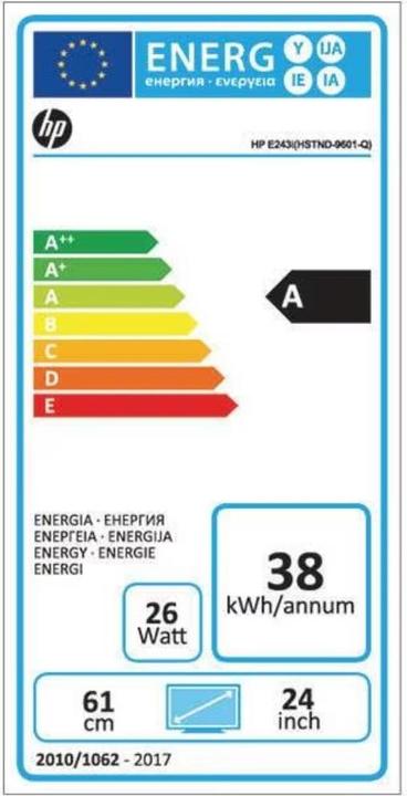 Etichetta energetica Auctionline.ch HP EliteDisplay E243i (24", 1920 x 1200 pixel)