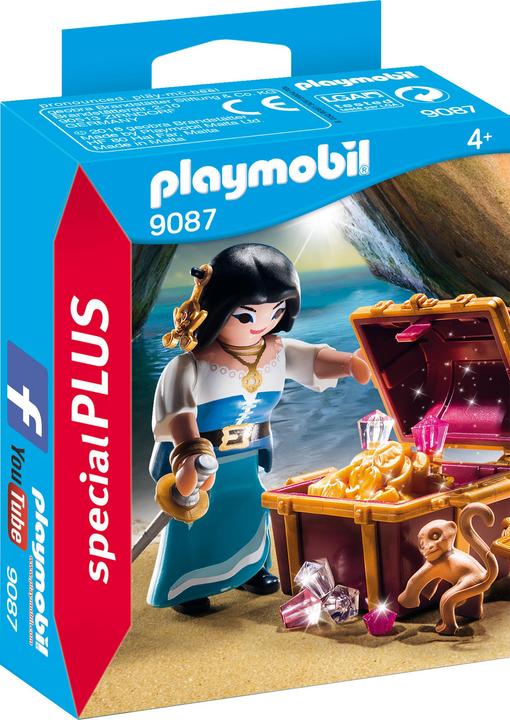 Playmobil Piratin mit Schatztruhe (9087, Playmobil Special Plus)