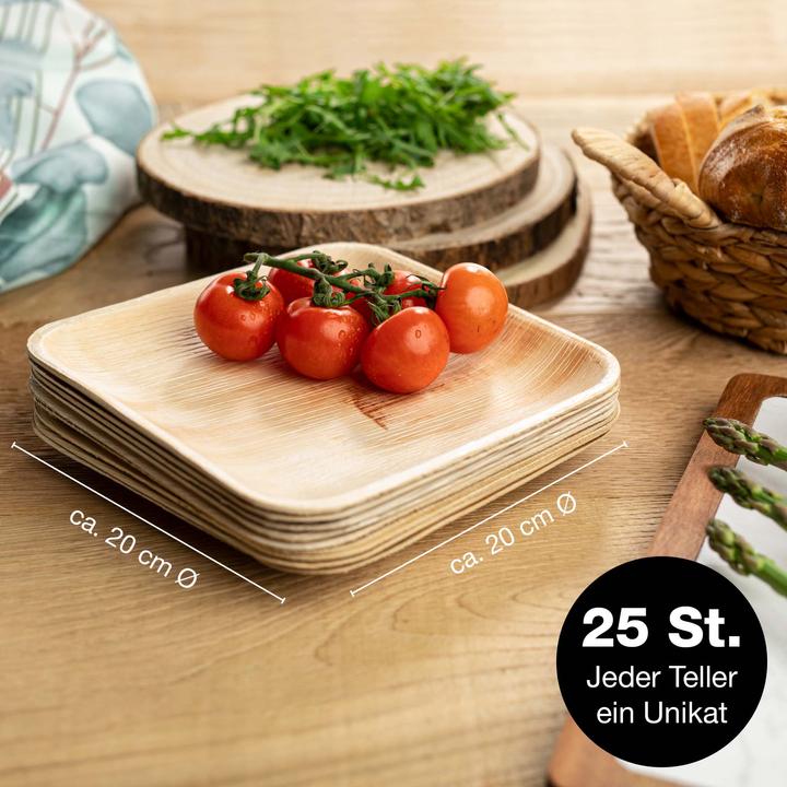 Produktbild Moritz & Moritz 25tlg. Palmblatt Geschirr Eckig 20x20cm (25 x)