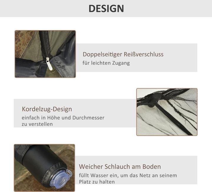 Produktbild Outsunny Moskitonetz für Sonnenschirm (300 x 230 cm)
