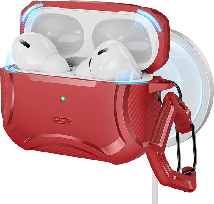 Produktbild ESR - Cyber Armor Tough Case HaloLock - Apple AirPods Pro 1 / 2 - Red (Kopfhörer Tasche)