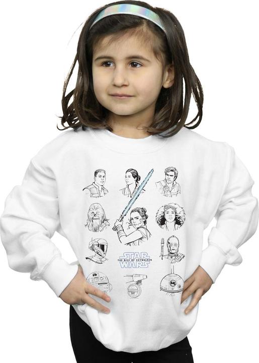 Produktbild Star Wars The Rise Of Skywalker Resistance Charcter Line Up Mono Sweatshirt Mädchen (140, 146)