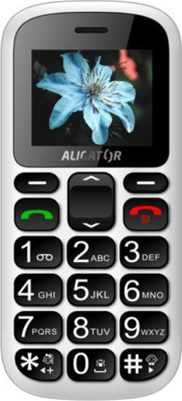 Actual product image Aligator A321 Senior Grey, White Senior phone (1.80", 2G)