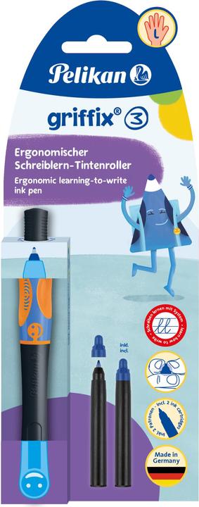 Produktbild Pelikan griffix Tintenschreiber Neon Black für Linkshänder, Schreiblernstift mit ergonomischer (Neon Black, 1 x)