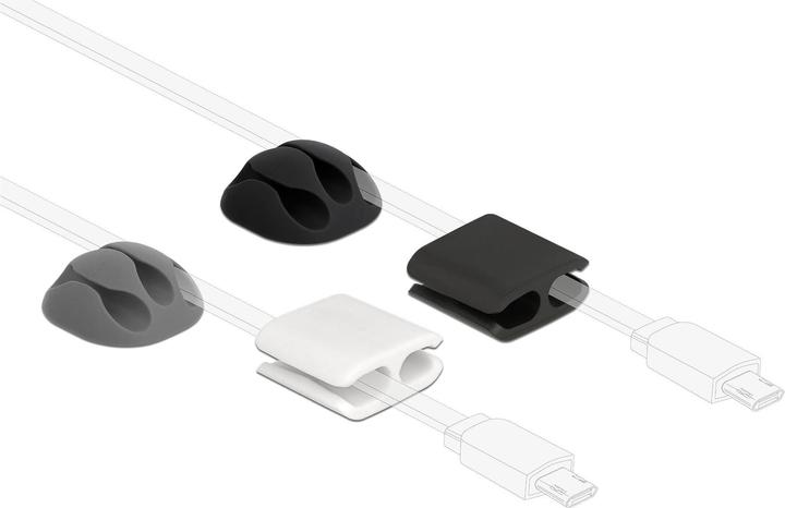 Delock Kabelhalter und Kabelclip Set 4 Stück