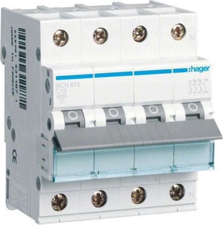 Hager Interrupteur LS 3P+N 6kA C-13A 4M