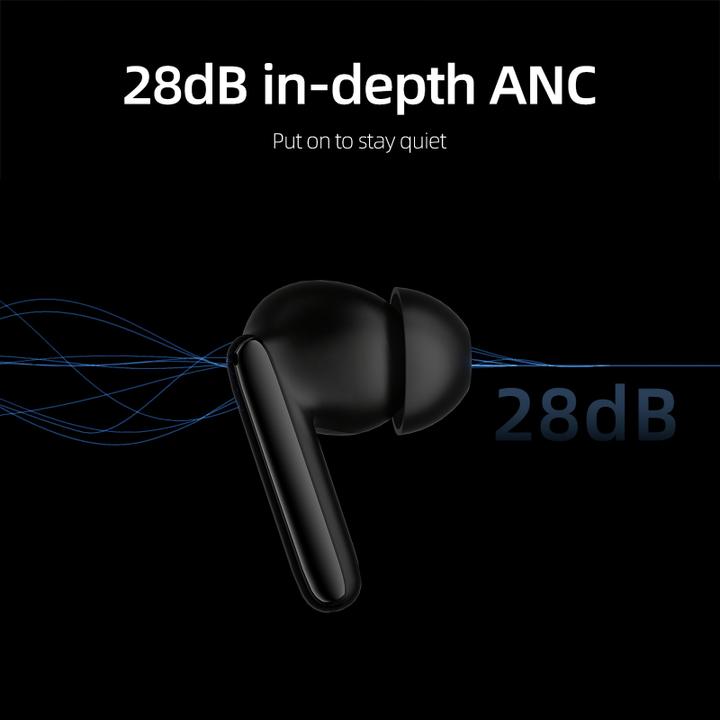 Produktbild QCY T13 ANC 2 TWS In-Ear-Funkkopfhörer – Schwarz (ANC, 7 h, Kabelgebunden)