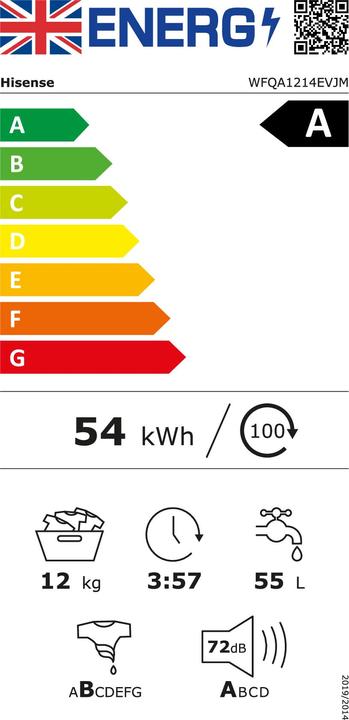 Energie-Label Hisense WFQA1214EVJM (12 kg, Links)